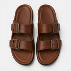 Buckle Strap Leather Sandals