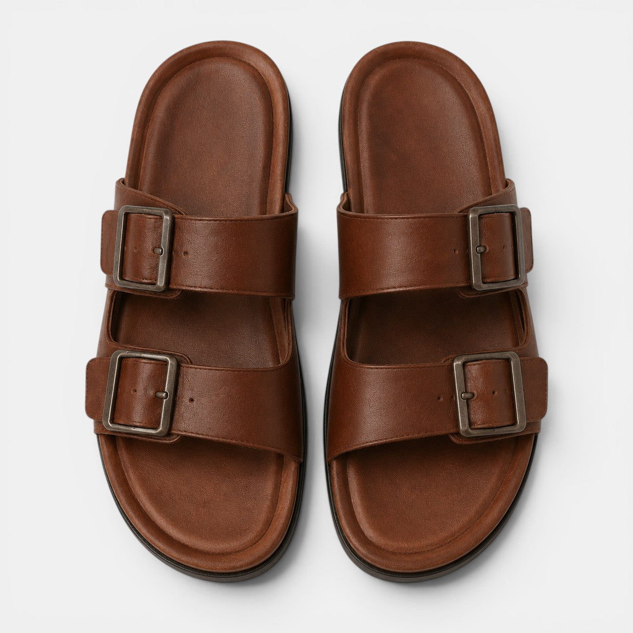 Buckle Strap Leather Sandals