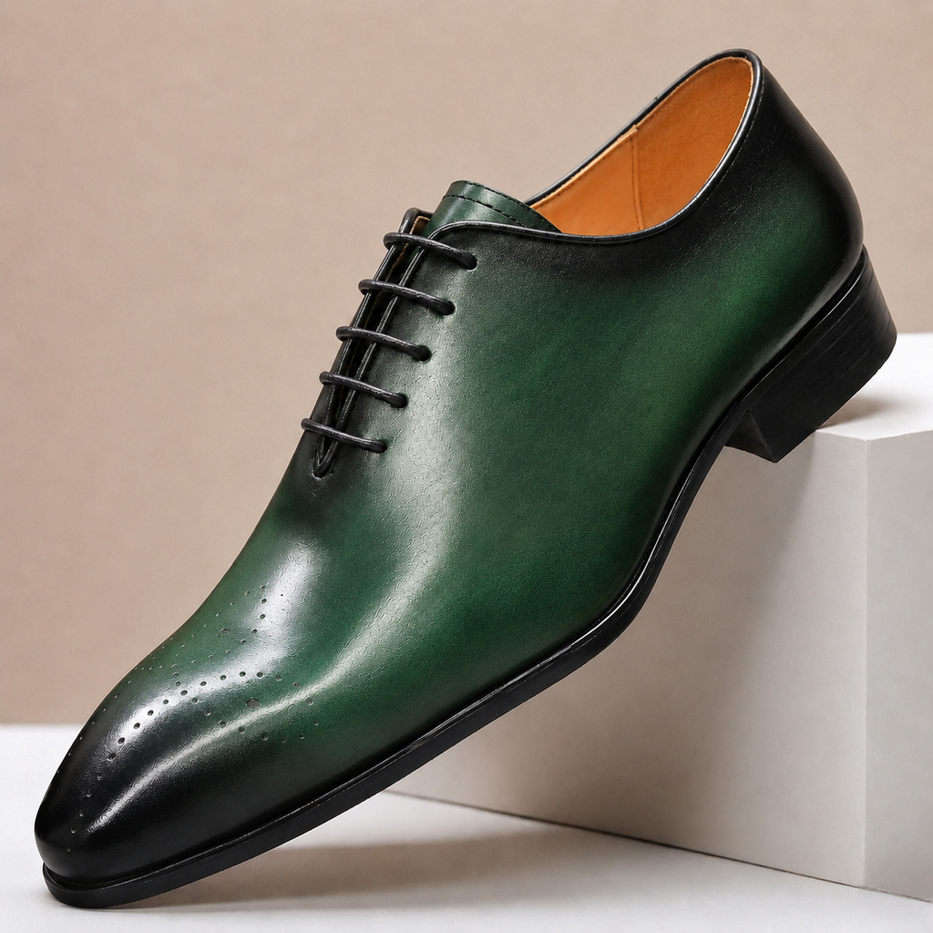 Perforated Leather Oxford Shoe