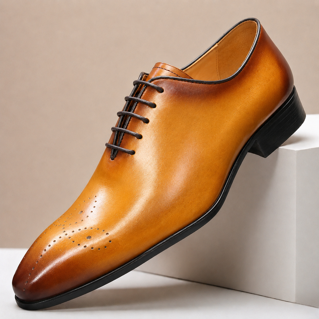 Perforated Leather Oxford Shoe