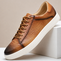 Textured Leather Court Sneakers