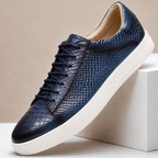 Textured Leather Court Sneakers