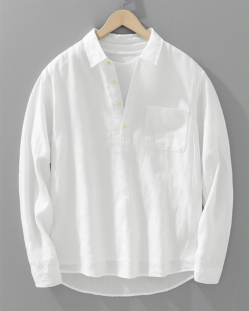 Mandarin Collar Linen Shirt