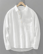 Mandarin Collar Linen Shirt