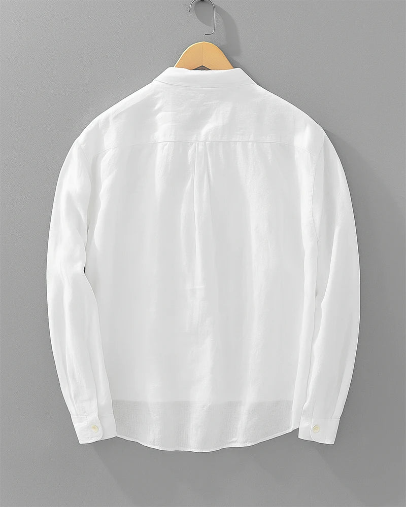 Mandarin Collar Linen Shirt