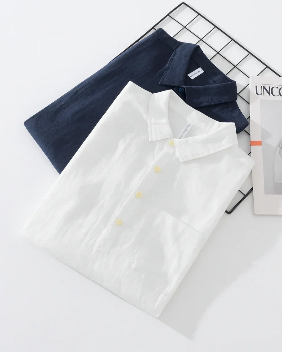 Mandarin Collar Linen Shirt