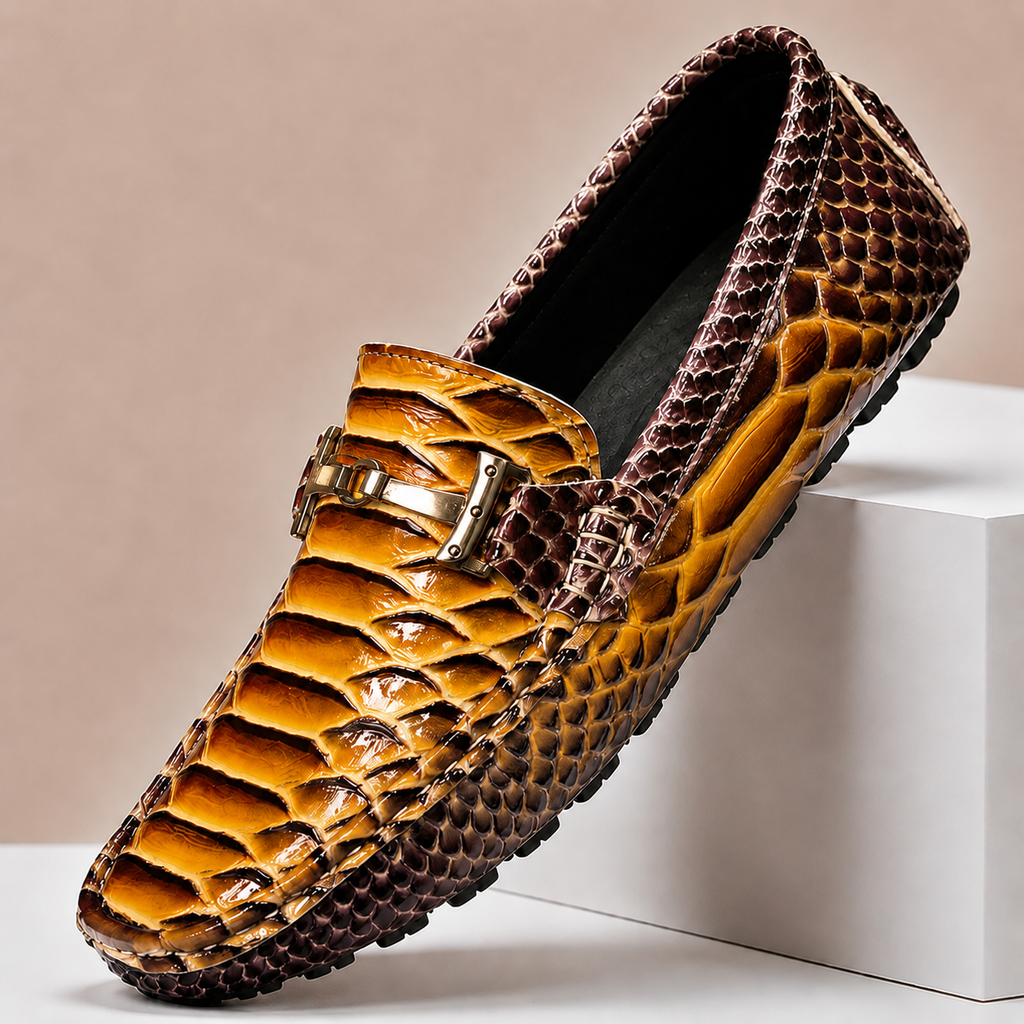 Embossed Leather Comfort Loafer