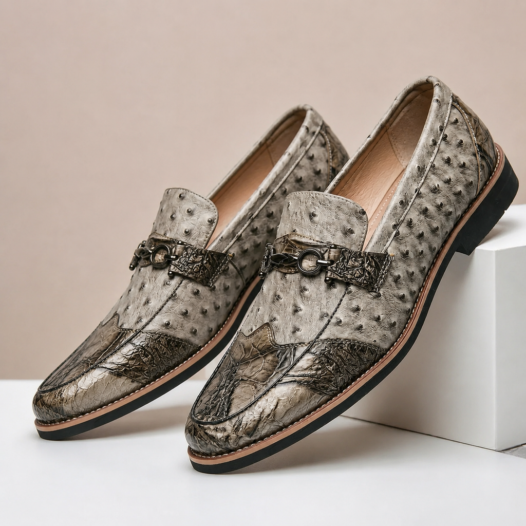 Dual-Tone Leather Slip-On Loafer