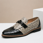 Dual-Tone Leather Slip-On Loafer