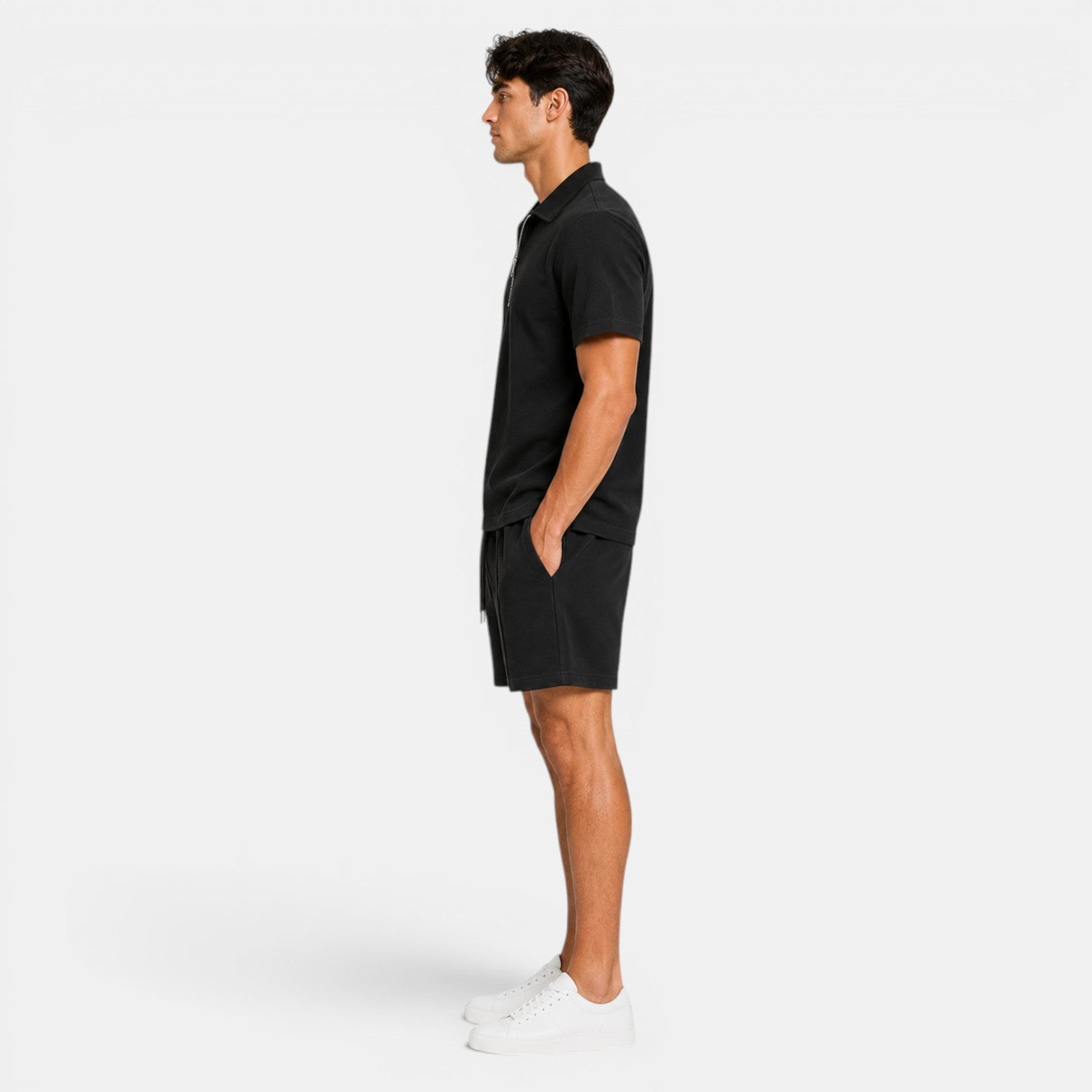 Zip Polo and Shorts Set