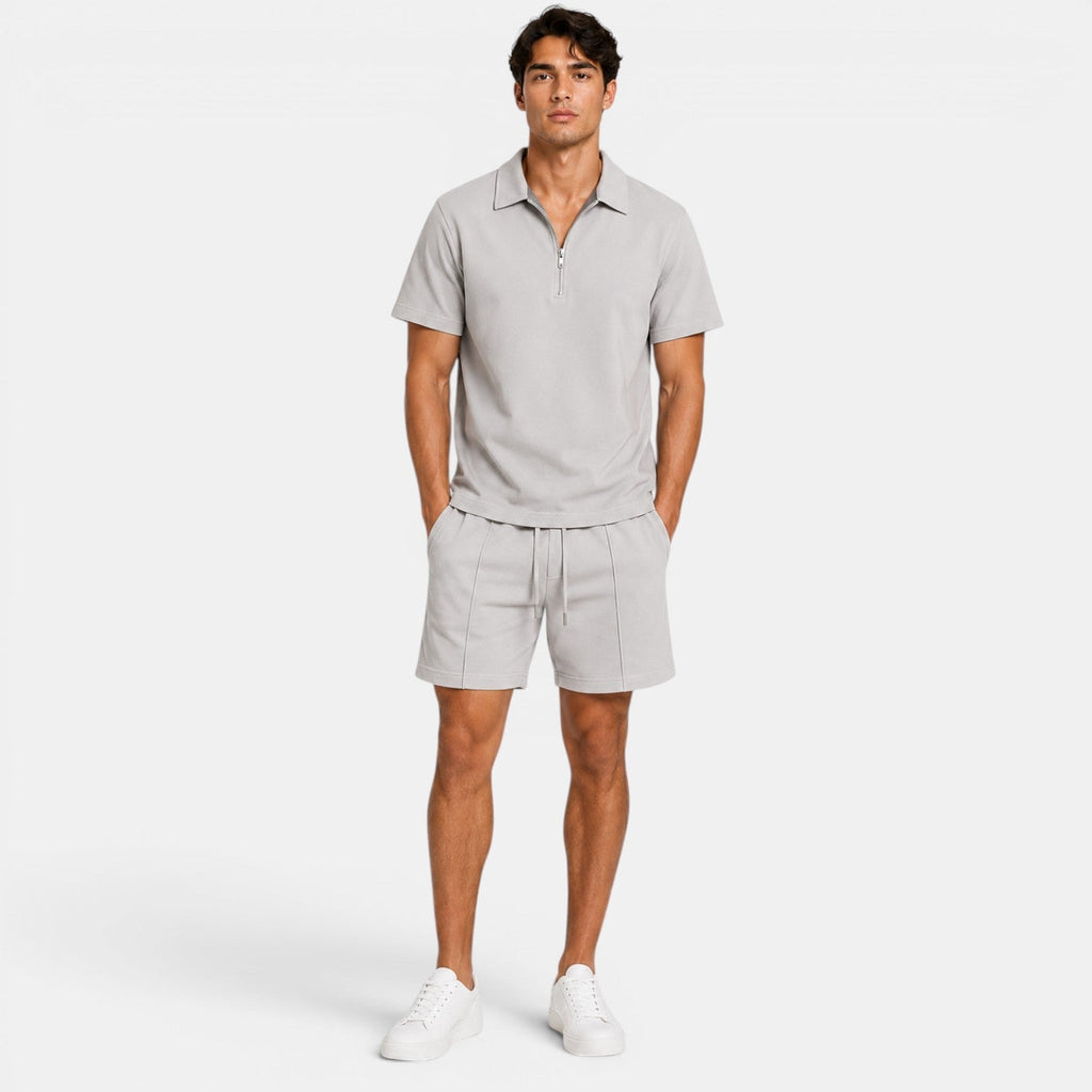 Zip Polo and Shorts Set