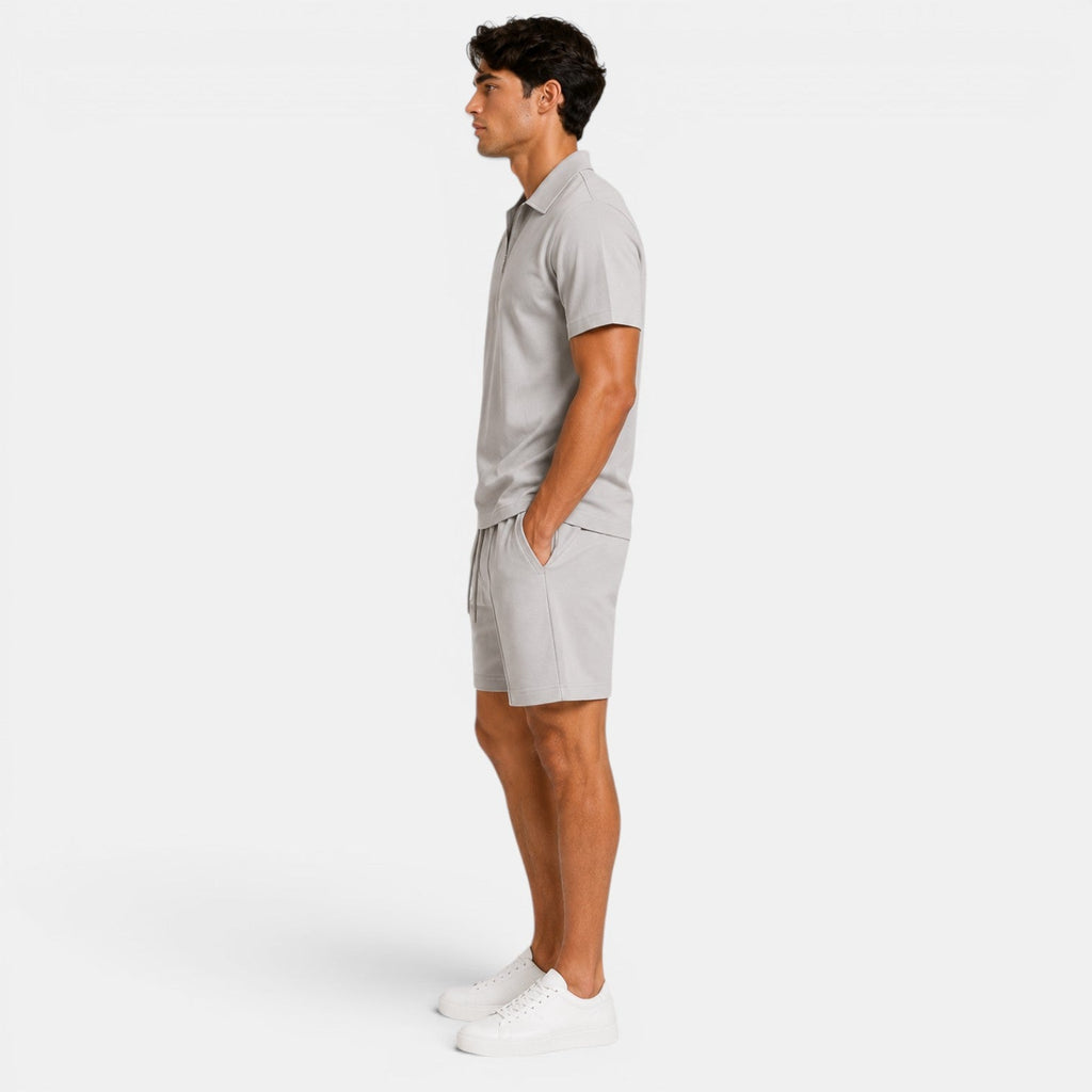 Zip Polo and Shorts Set