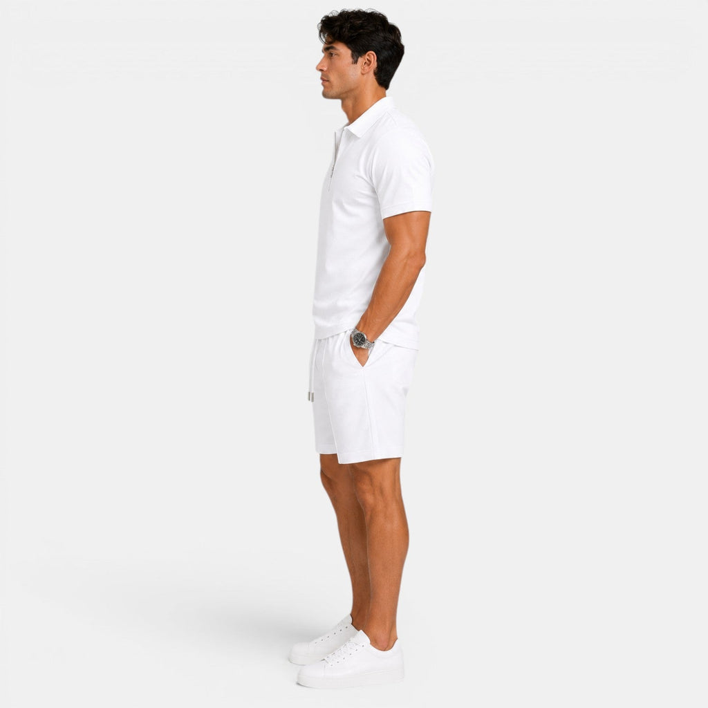 Zip Polo and Shorts Set