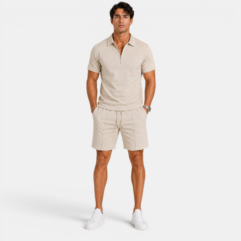 Zip Polo and Shorts Set