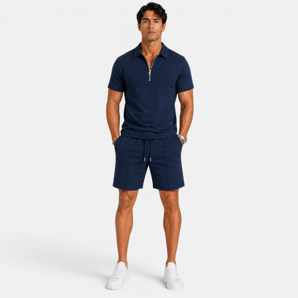 Zip Polo and Shorts Set