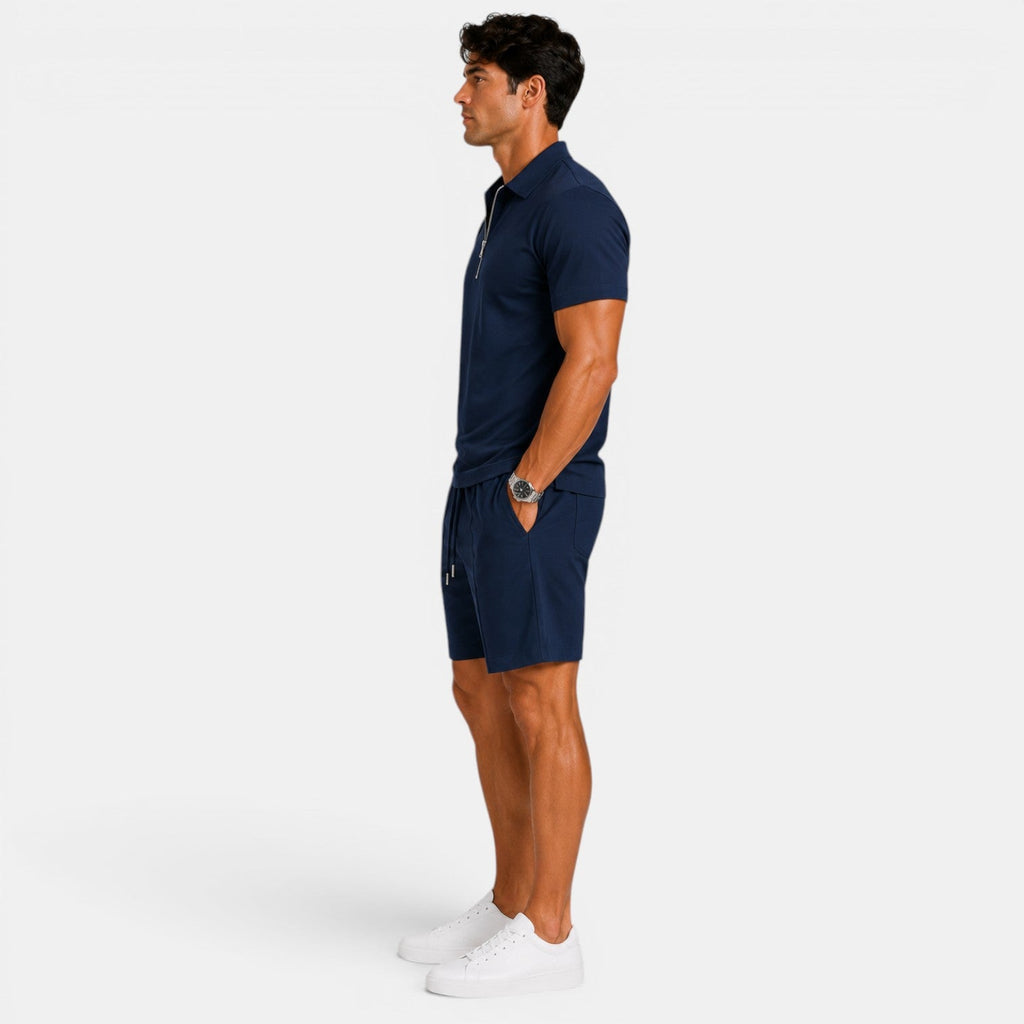 Zip Polo and Shorts Set