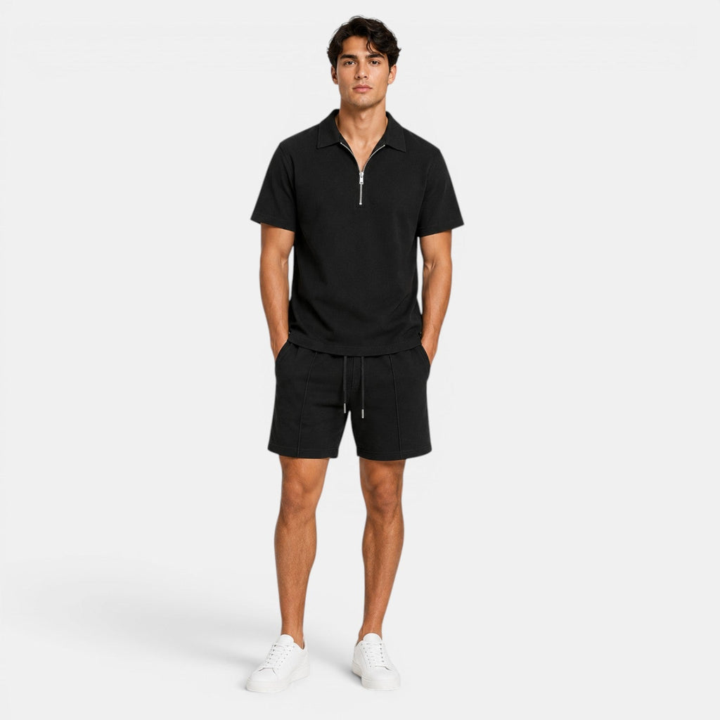 Zip Polo and Shorts Set