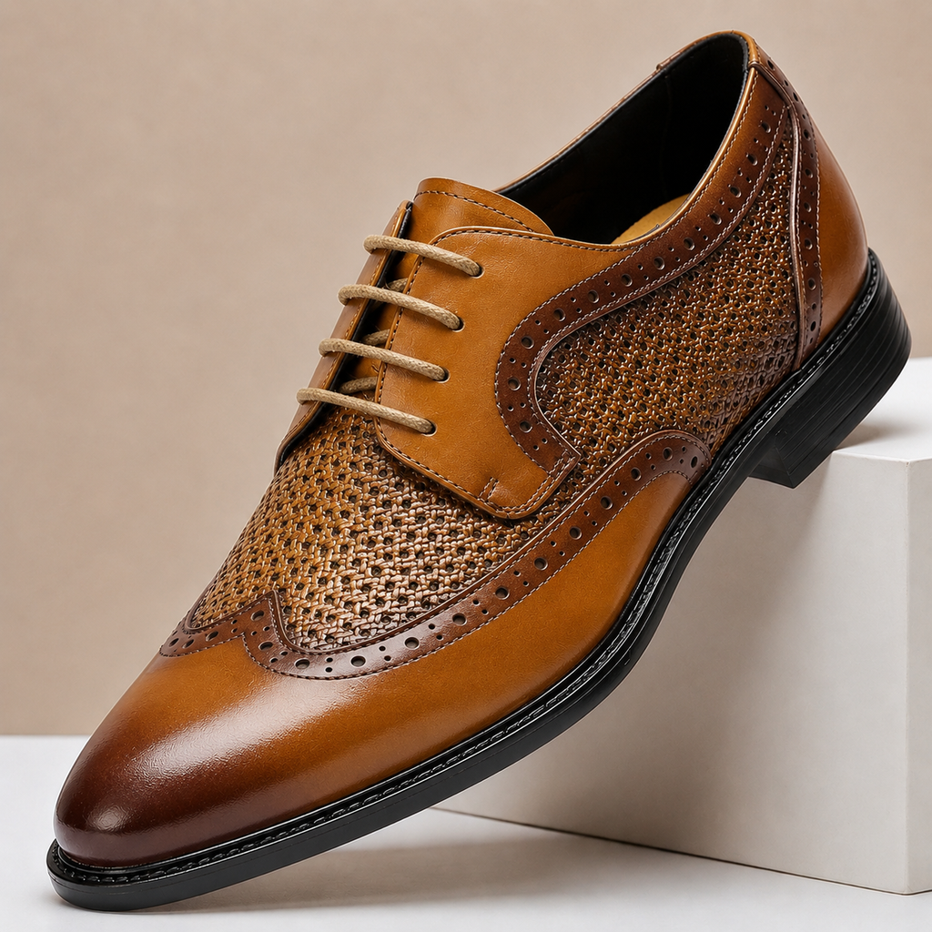 Panelled Full-Grain Leather Dress Shoe