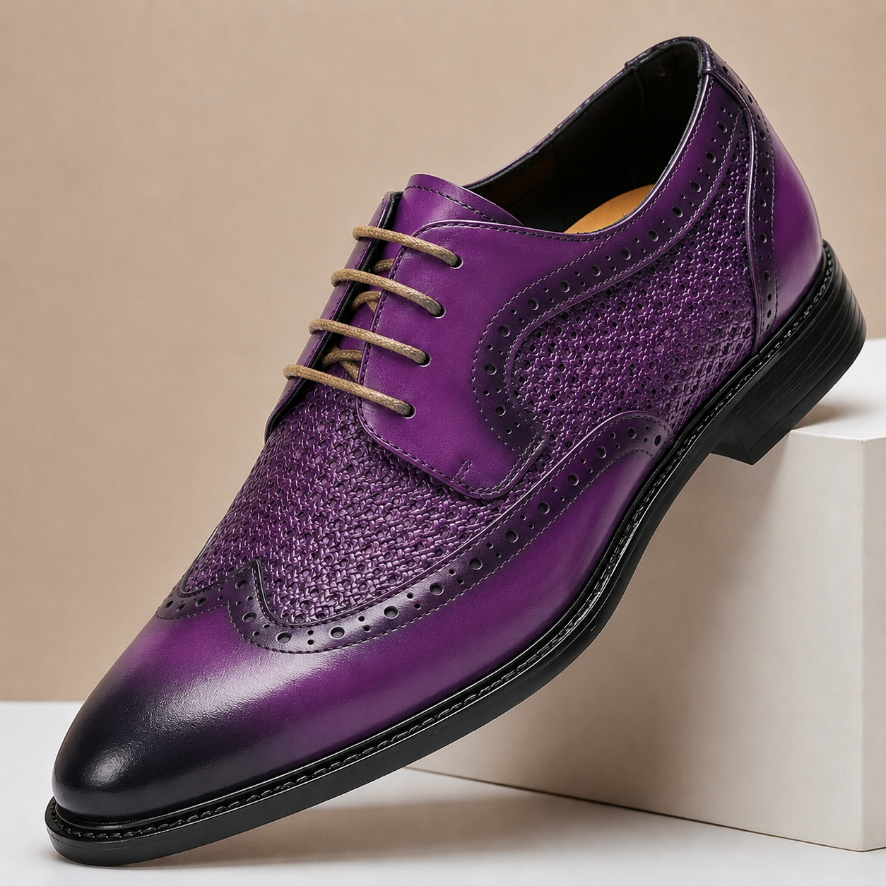 Panelled Full-Grain Leather Dress Shoe