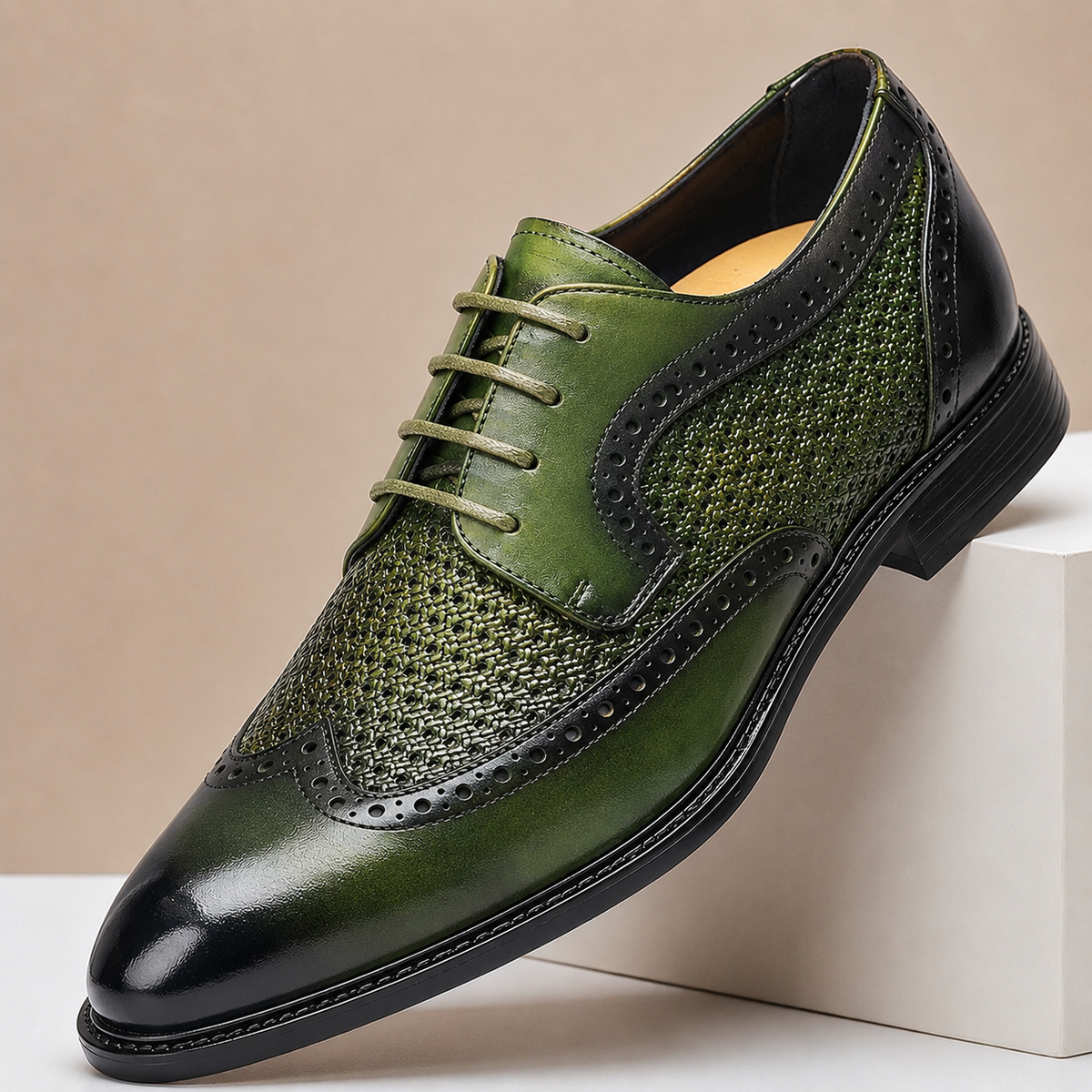 Panelled Full-Grain Leather Dress Shoe