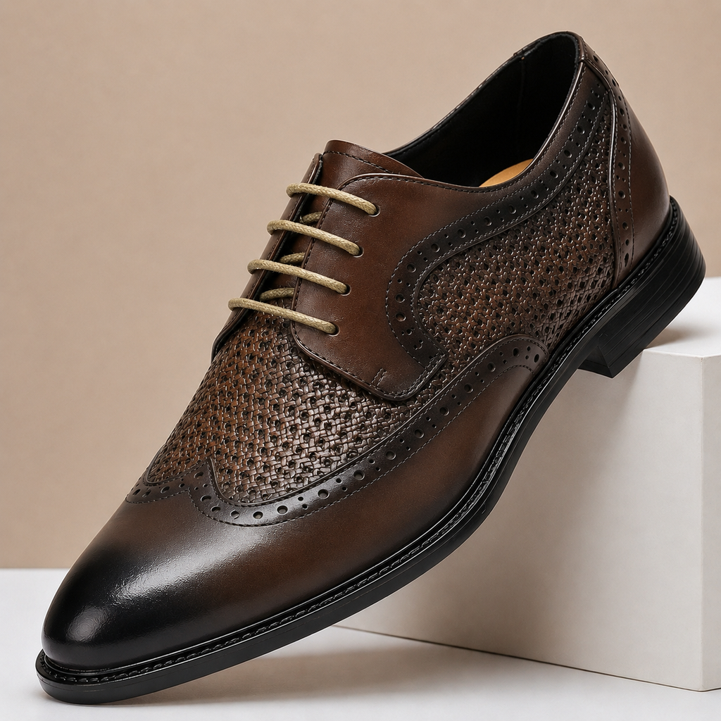 Panelled Full-Grain Leather Dress Shoe