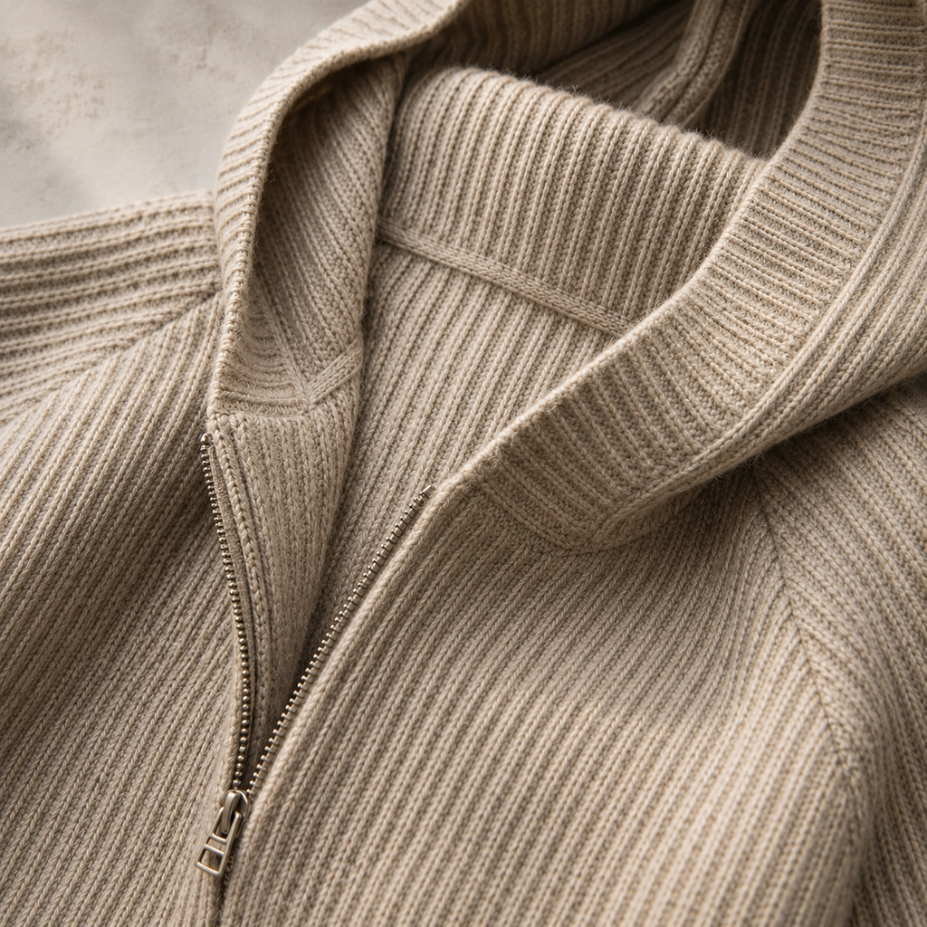 Merino Knit Hooded Pullover