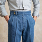 Organic Cotton Pleated Jeans
