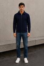 Ribbed Full-Zip Knit Cardigan