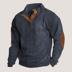 Ribbed Knit Elbow Patch Sweater