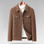 Fleece-Lined Textured Wool Jacket