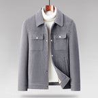 Fleece-Lined Textured Wool Jacket