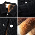 Fleece-Lined Textured Wool Jacket