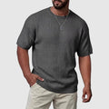 Textured Knit Short Sleeve Sweater
