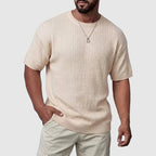 Textured Knit Short Sleeve Sweater