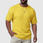 Textured Knit Short Sleeve Sweater