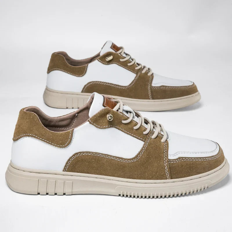 Split Leather Slip-On Sneakers