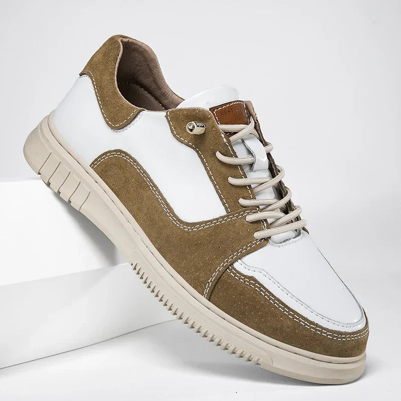 Split Leather Slip-On Sneakers