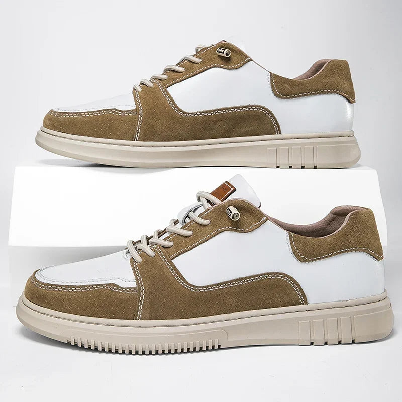 Split Leather Slip-On Sneakers