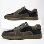 Split Leather Slip-On Sneakers
