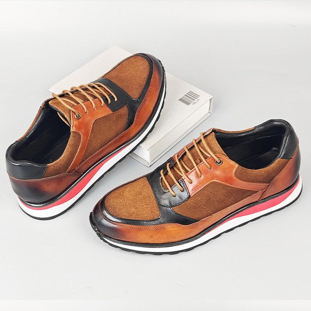 Retro Cowhide Leather Sneakers