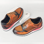 Retro Cowhide Leather Sneakers