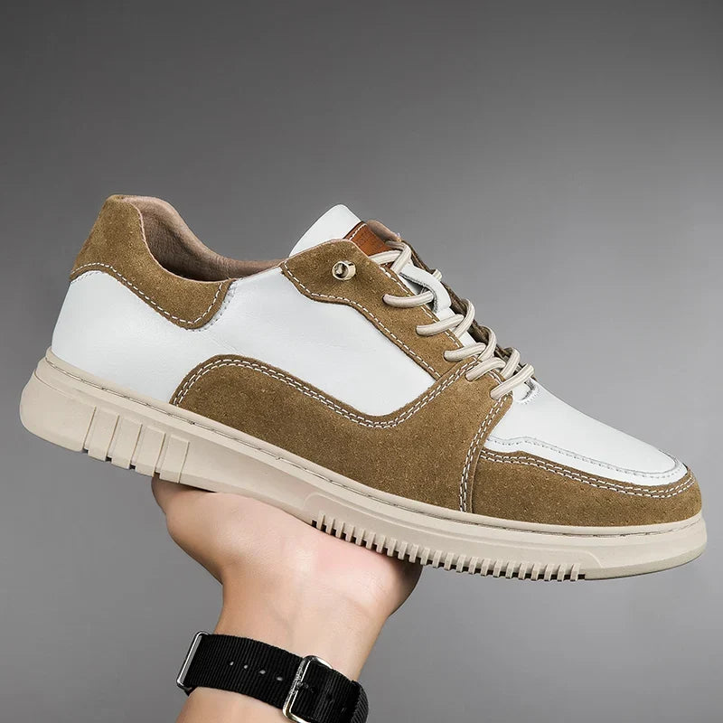 Split Leather Slip-On Sneakers