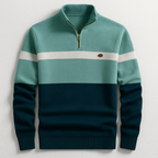 Striped Full-Zip Knit Cardigan