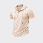 Hooded Linen-Look Henley