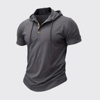 Hooded Linen-Look Henley