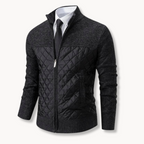 Jacquard Knit Zip Roll-Neck Jumper