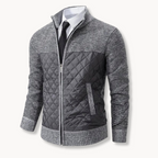 Jacquard Knit Zip Roll-Neck Jumper