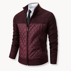 Jacquard Knit Zip Roll-Neck Jumper