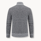 Jacquard Knit Zip Roll-Neck Jumper