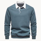 Contrast Collar Polo Sweatshirt